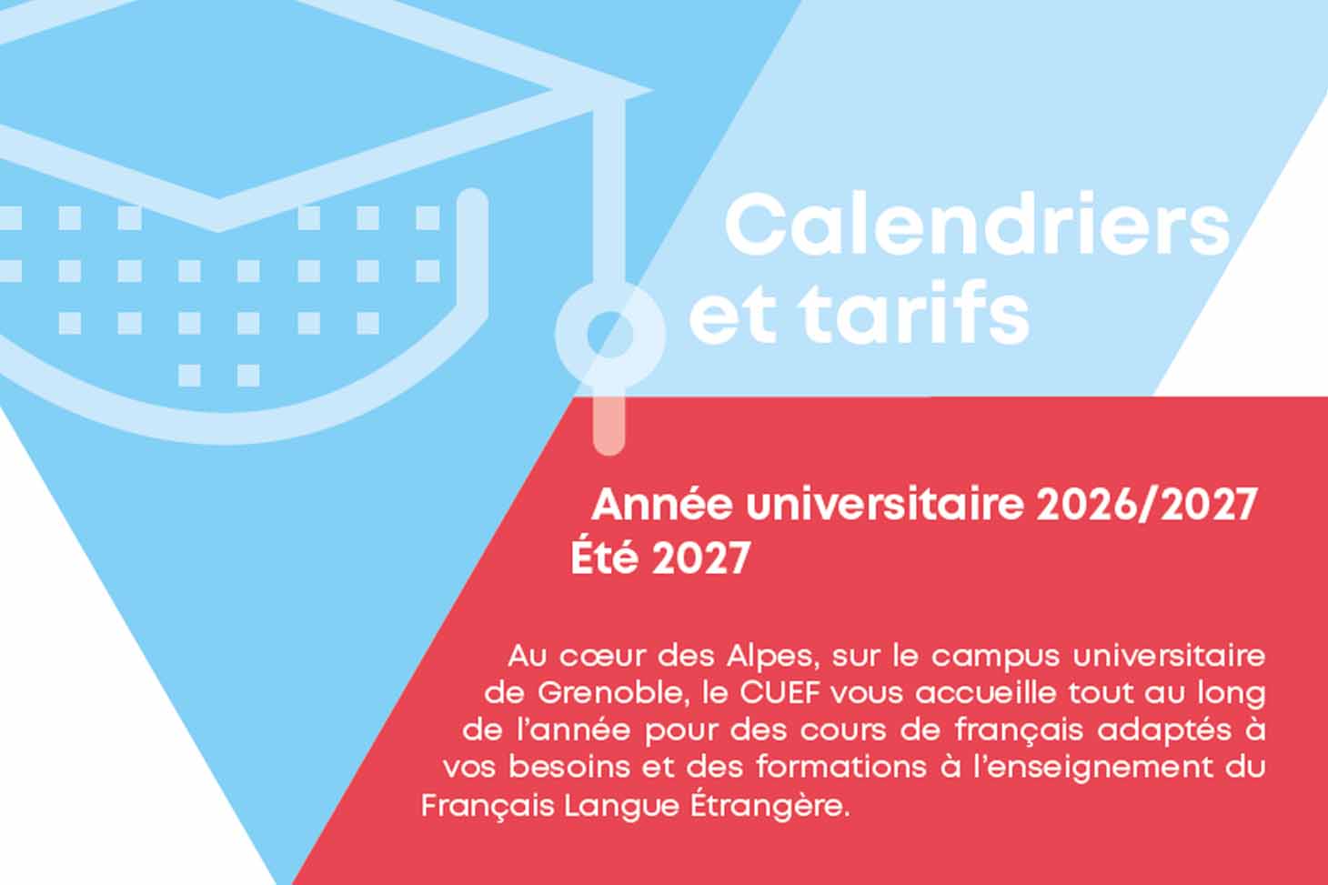 Calendriers et tarifs 2026-2027